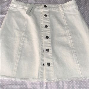 nwt francescas white denim skirt